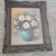 Old painting / oil painting by Mr. Weber (waber?) / flowers