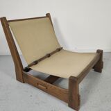 Pair of vintage oak armchairs 1970