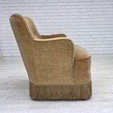 1970s, Danish 2-seater sofa, light green furniture velour.