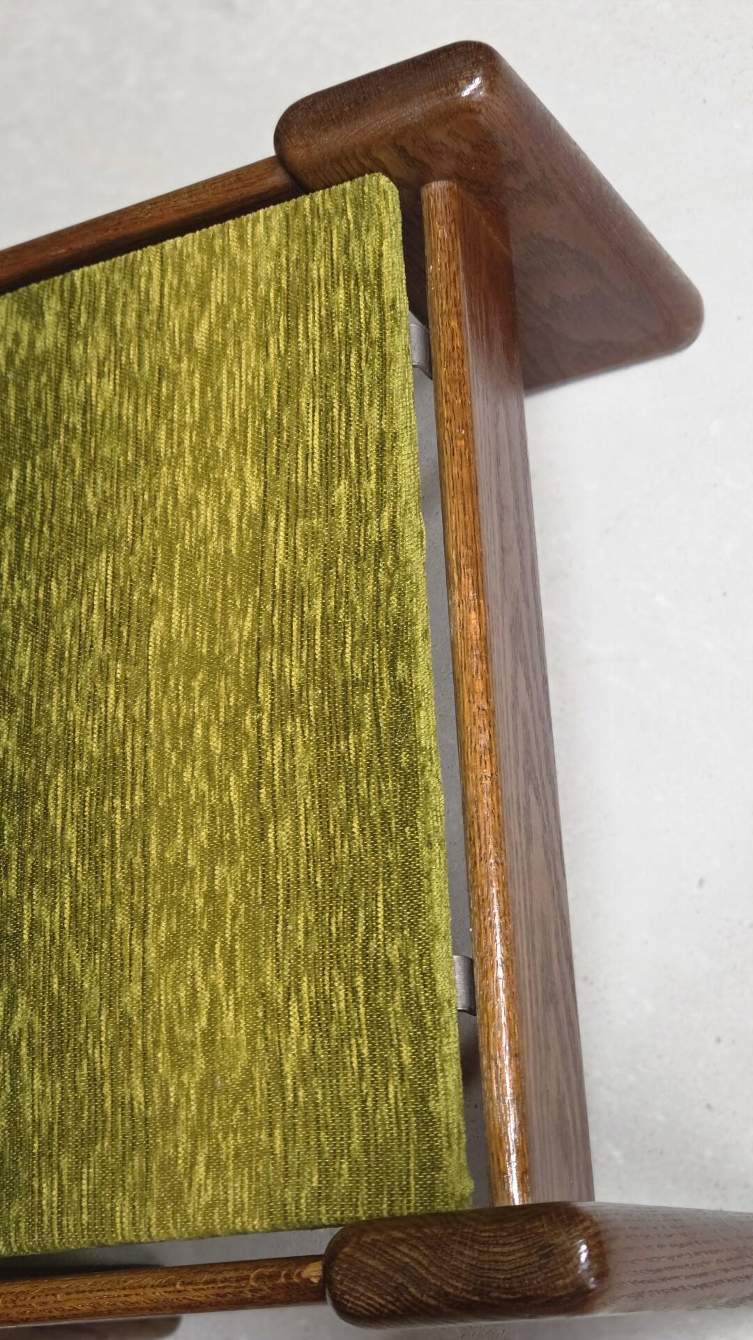 Brutalist oak footstool end table – 1970s