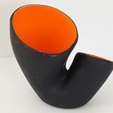 Black & orange vintage vase, 1950