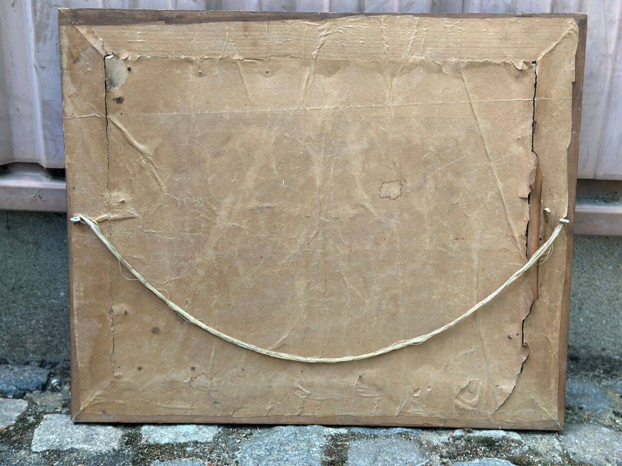 Vintage hunting tableau from the 20th century, 60x50cm.