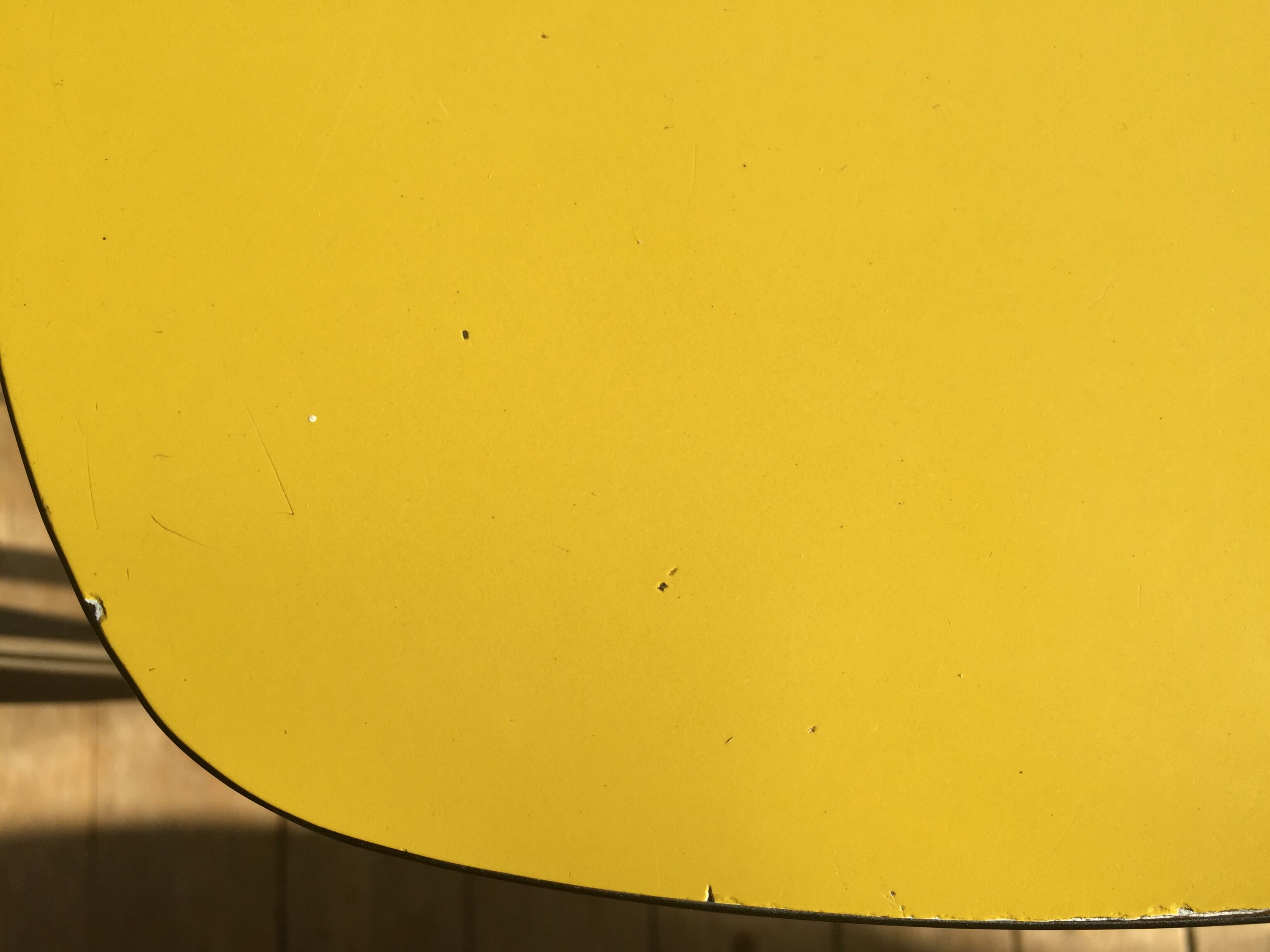 Duo of vintage formica mustard yellow stools