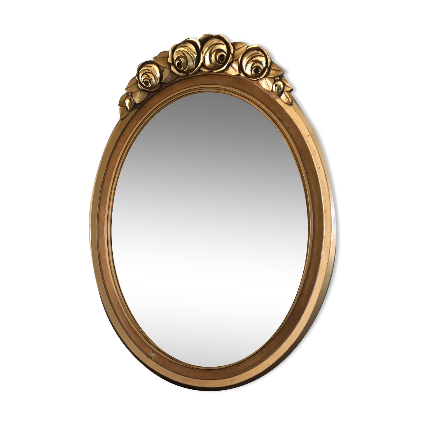 Oval mirror carved gilded wood