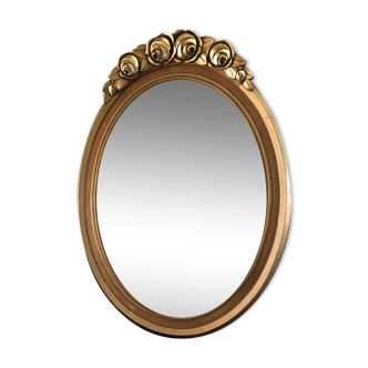 Oval mirror carved gilded wood