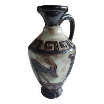 Ancien vase néo-égyptien signé Dubois Antoine en grès de Bouffioux