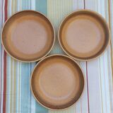 3 deep stoneware plates Sarreguemines Ardèche