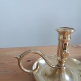 Duo of candlesticks 'cellar rat' in gilded brass