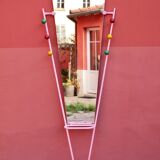 Standing coat rack with mirror, colored balls
