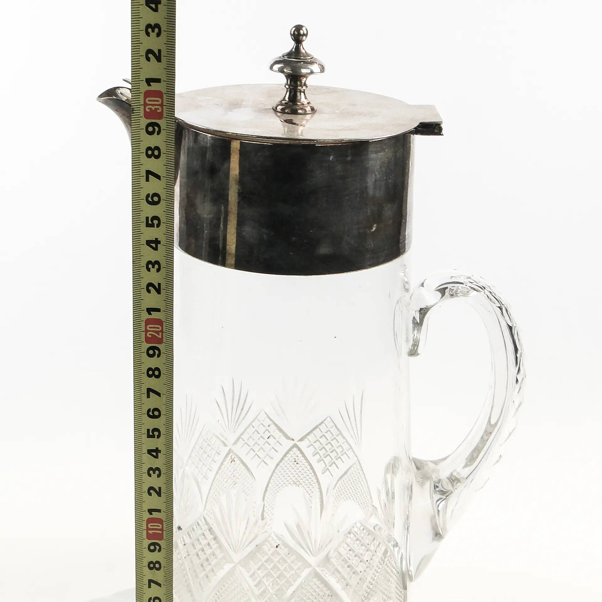 Art Deco wine jug, transparent glass, Germany, 1920s