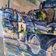 Landscape village old gouache bridge / paper 65/50cm