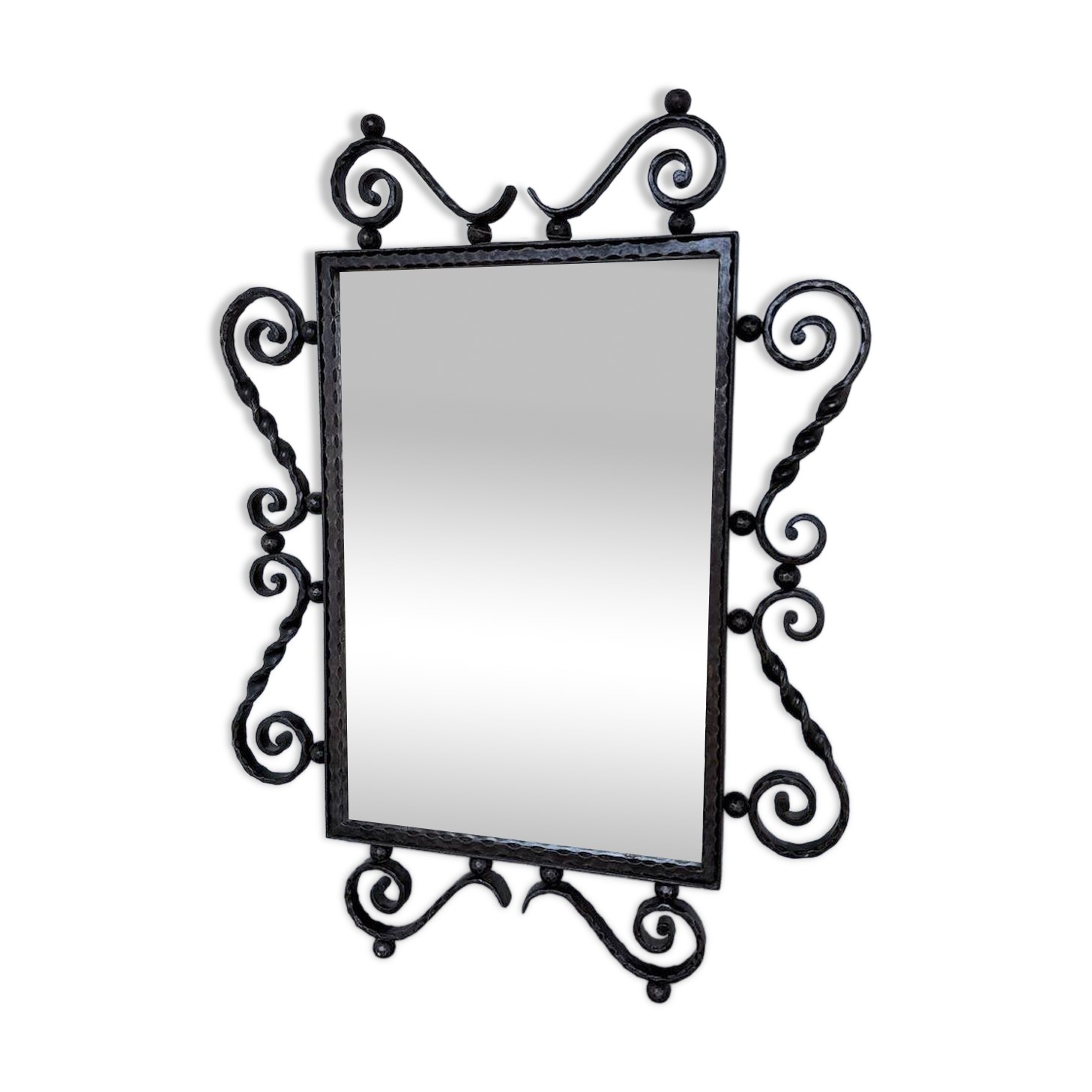 Brutalist wrought iron mirror 1940