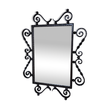 Miroir fer forgé brutaliste 1940