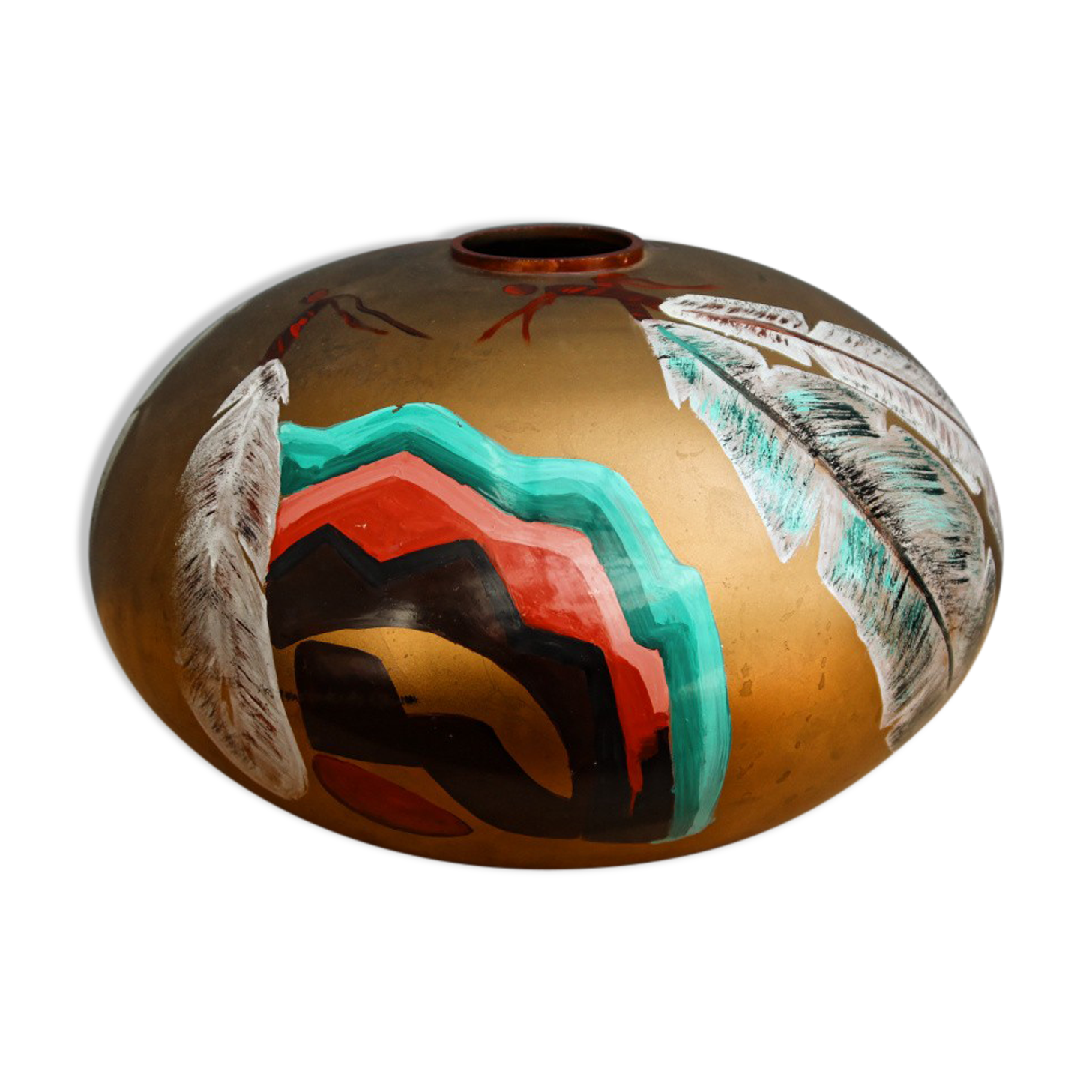 Signed glass ball vase