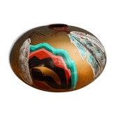 Vase boule en verre signé