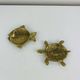 Pair of animal trinket trays in brass, fish and turtle.