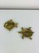 Pair of animal trinket trays in brass, fish and turtle.