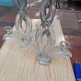Pair of crystal candlesticks – 80s handcrafted design