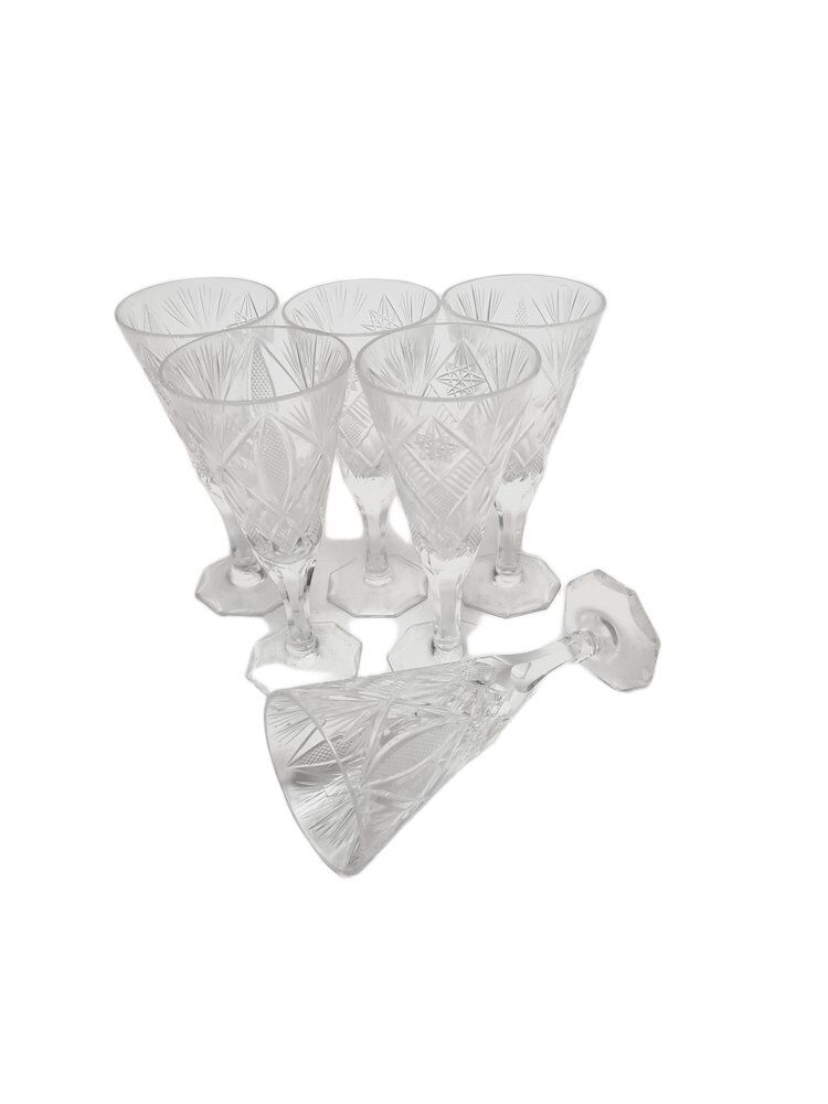 Art Deco Polish champagne glasses, 1900s, set of 6