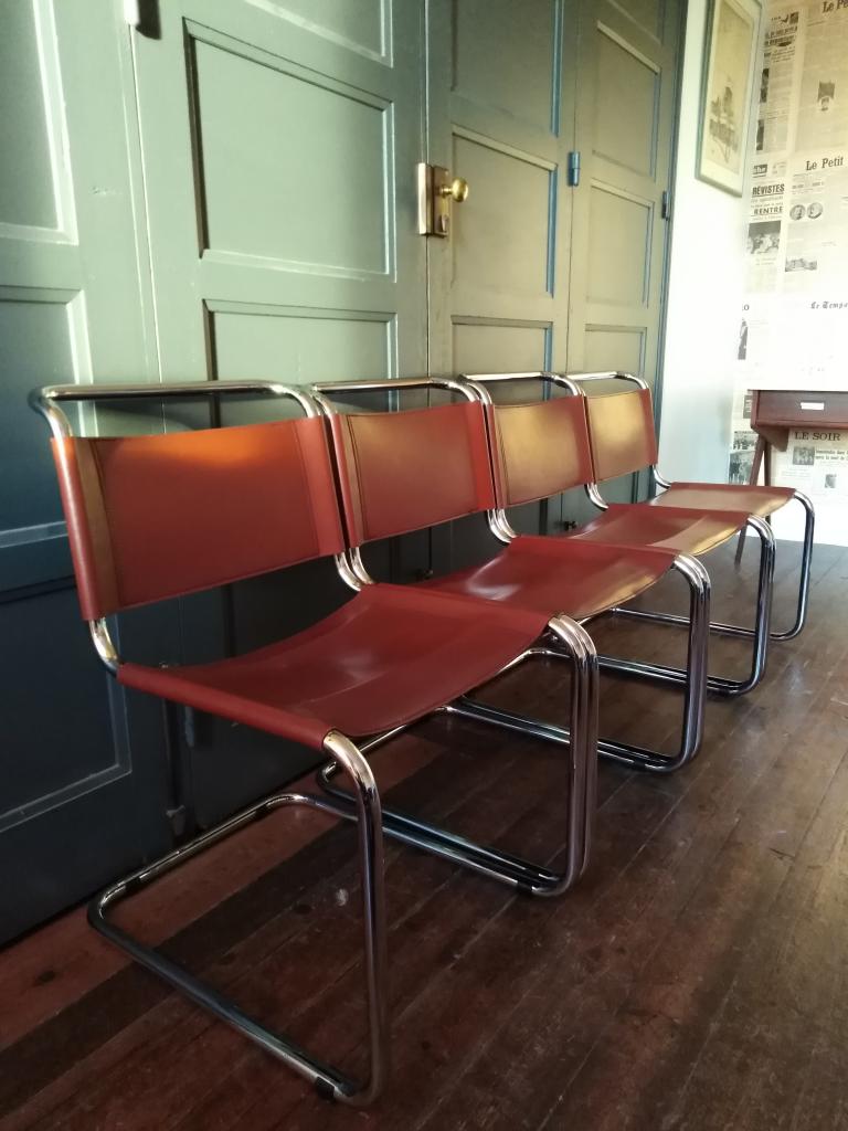 4 Marcel Breuer design chairs, model B33