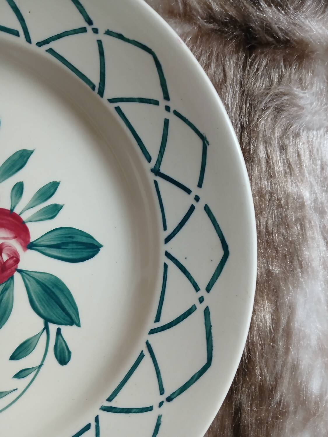 4 antique flat plates from Sarreguemines