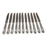 11 silver-plated dessert knives by Christofle silversmiths, Albi pattern
