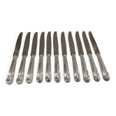 11 silver-plated dessert knives by Christofle silversmiths, Albi pattern