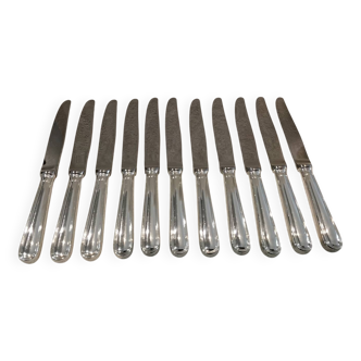 11 silver-plated dessert knives by Christofle silversmiths, Albi pattern