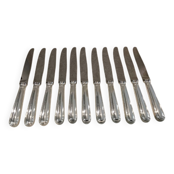 11 silver-plated dessert knives by Christofle silversmiths, Albi pattern