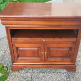 Tv cabinet 2 doors and 1 niche with Pull, in Cherry Solid Louis Philippe style.