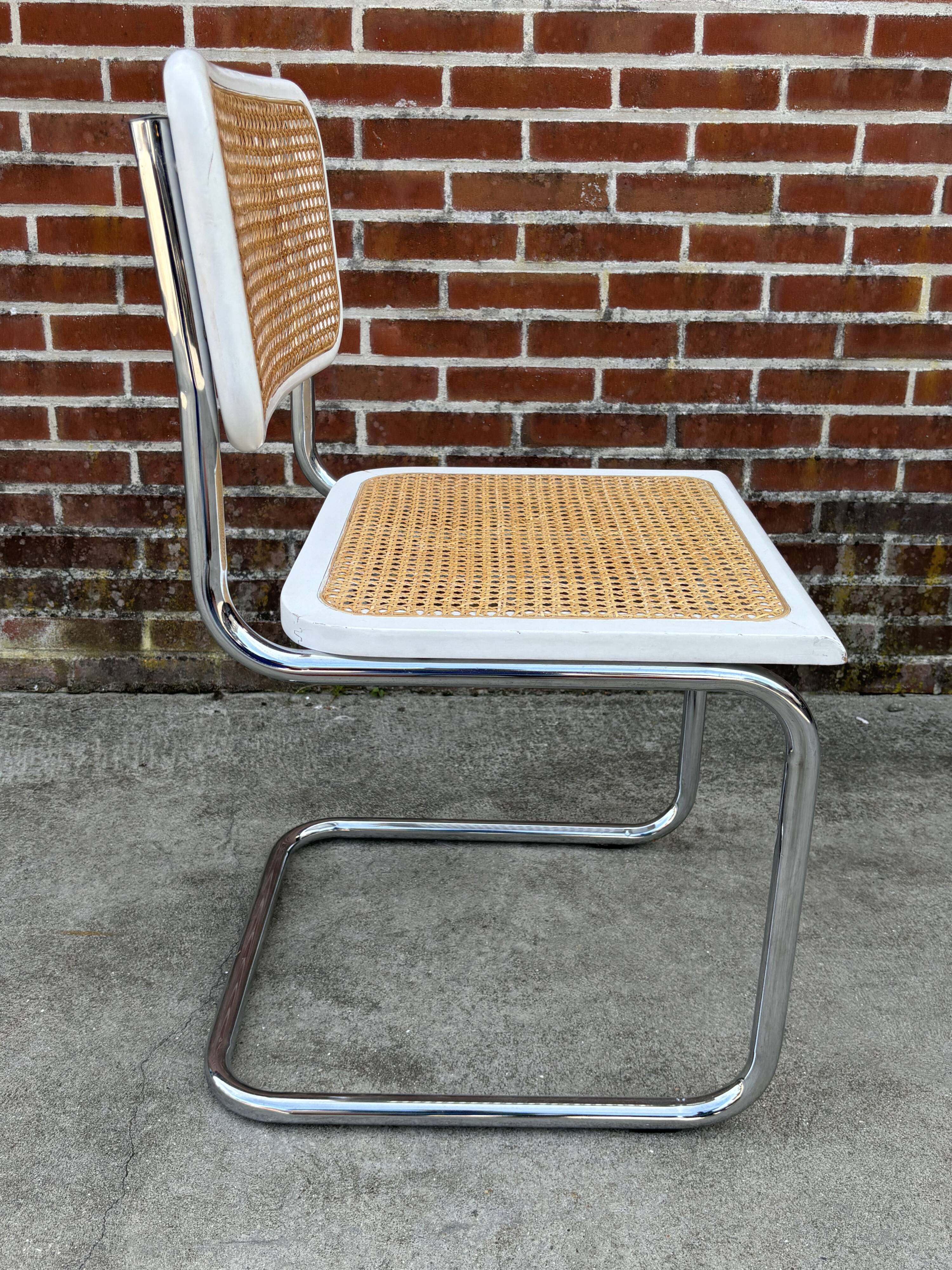 Cesca design chair model b32 in chrome white