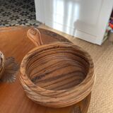 Duo of wooden raviers - vintage cup