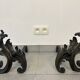 Beautiful pair of bronze andirons - 19th century