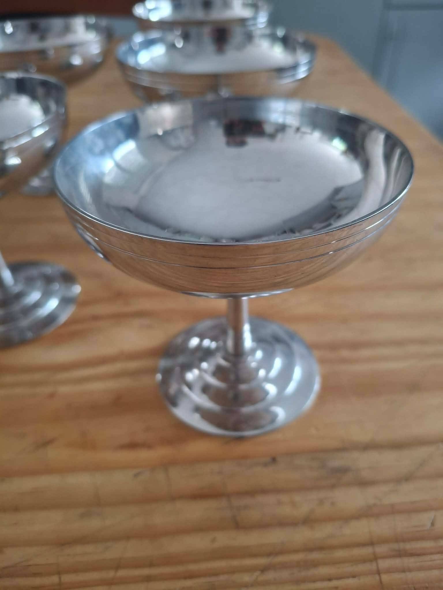 Set of 6 stainless steel ice cream bowls 18-10 Létang and Rémy