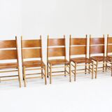 Vintage Kentucky dining chairs by Carlo Scarpa for Bernini, 1970s, Set of 6