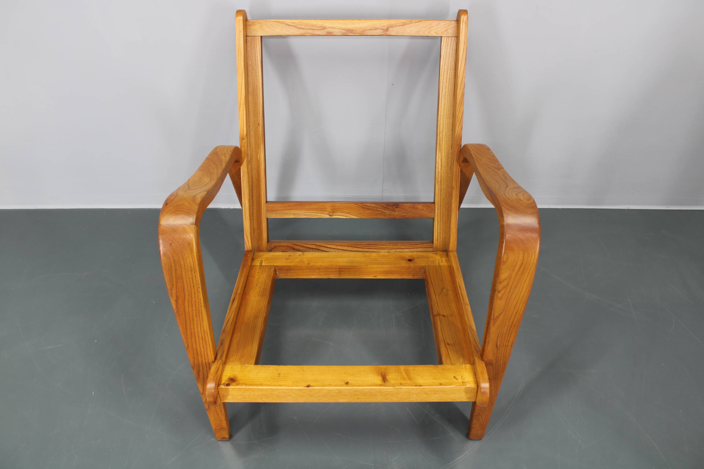 1960s Kozelka and Kropacek Restored Pair of Oak Armchairs, Rare Model