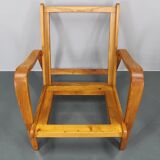 1960s Kozelka and Kropacek Restored Pair of Oak Armchairs, Rare Model