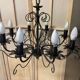 Old large chandelier ceiling light wrought iron popular art deco retro antique france