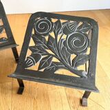 Pair of Art Deco barber's footrests