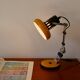 Articulated orange Aluminor desk lamp industrial design 70s