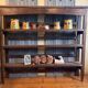 Baker's shelf, kitchen shelf, collection shelf from the early 19th century, oak.