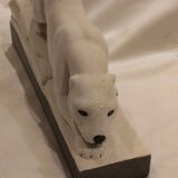 snow leopard ceramic art deco twisted gray highlight