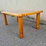 Italian coffee table in pine and glass