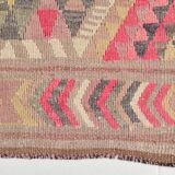 3x12 Kilim Soft Multicolor Vintage Kilim Runner, Ethnic Long Rug, 90x350Cm