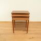 Set of 3 nesting tables, walnut with beech, vintage from the 60s