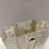 Pukeberg Walther Glass rectangular “solifleur” glass vase with one stem.