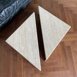 Ligne Roset vintage travertine nesting coffee tables
