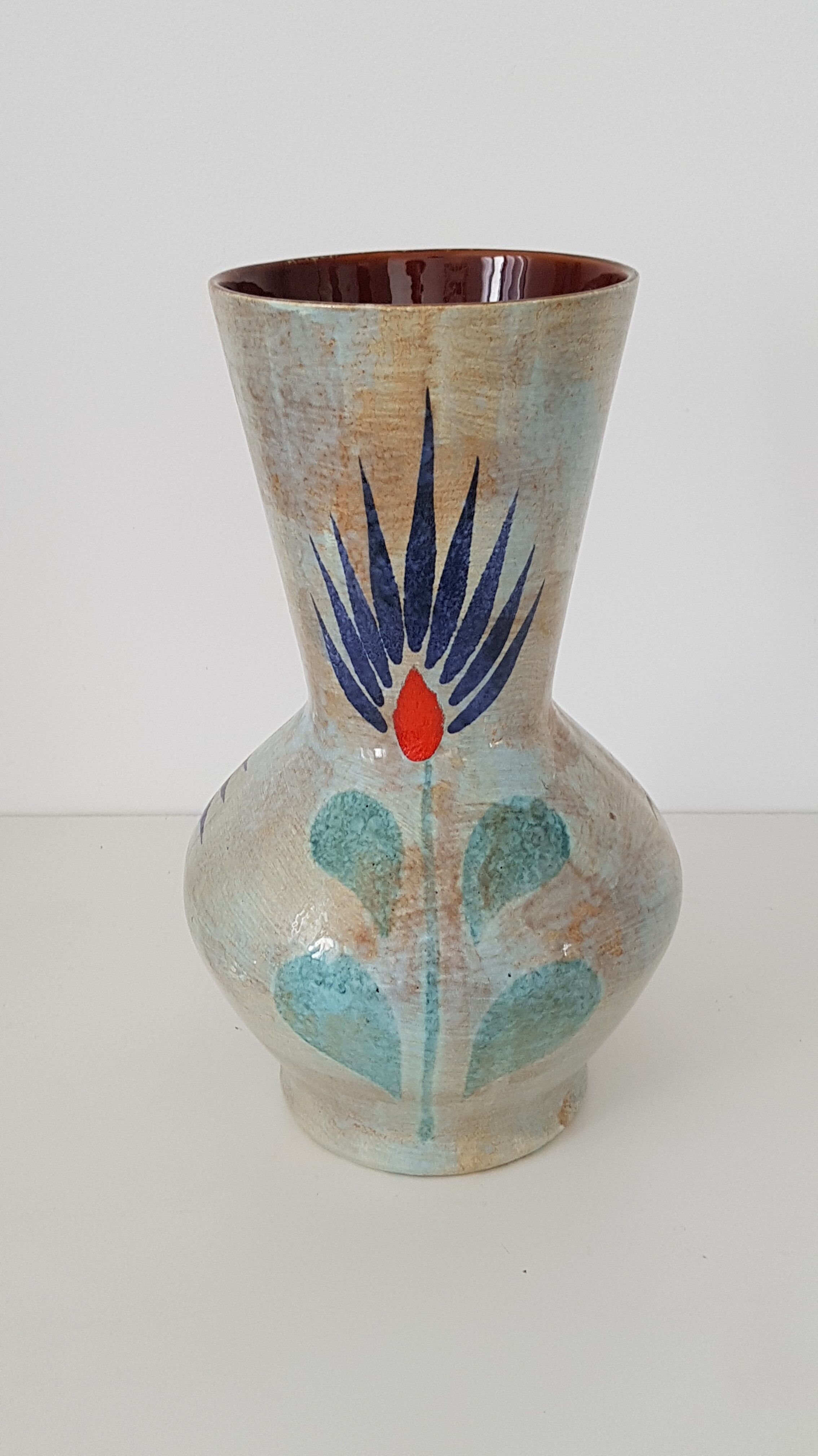 Vintage hand painted ceramic vase