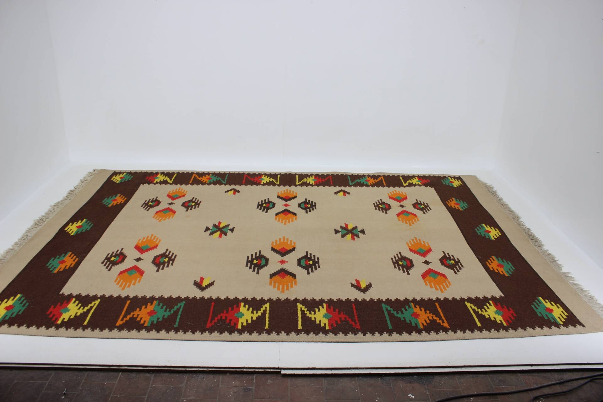 1960s Large Midcentury Wool Kilim Rug