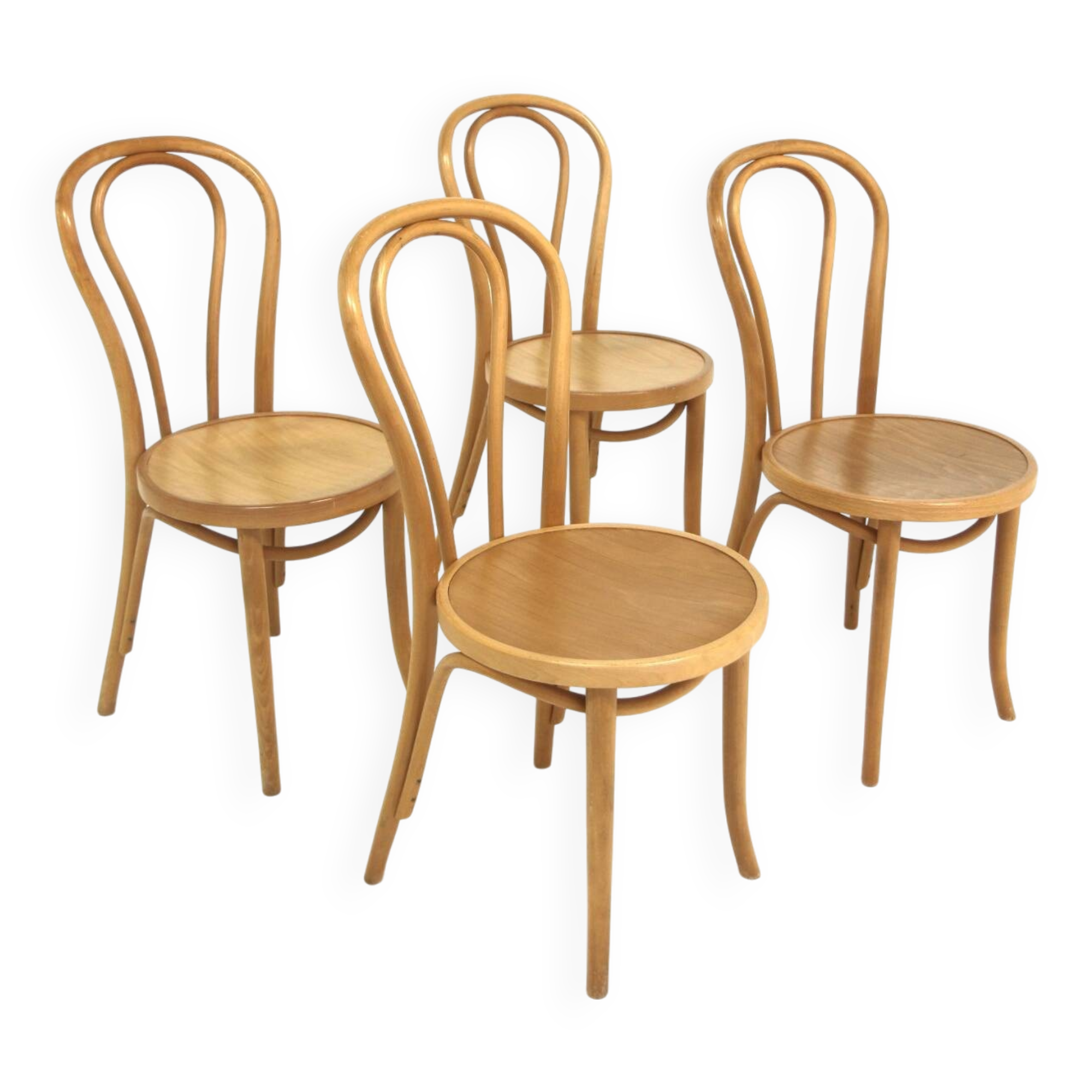 4 Scandinavian beech chairs, Sweden, 1970
